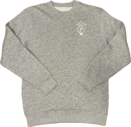 "Light" GRAY Reflective Embroidered Crewneck