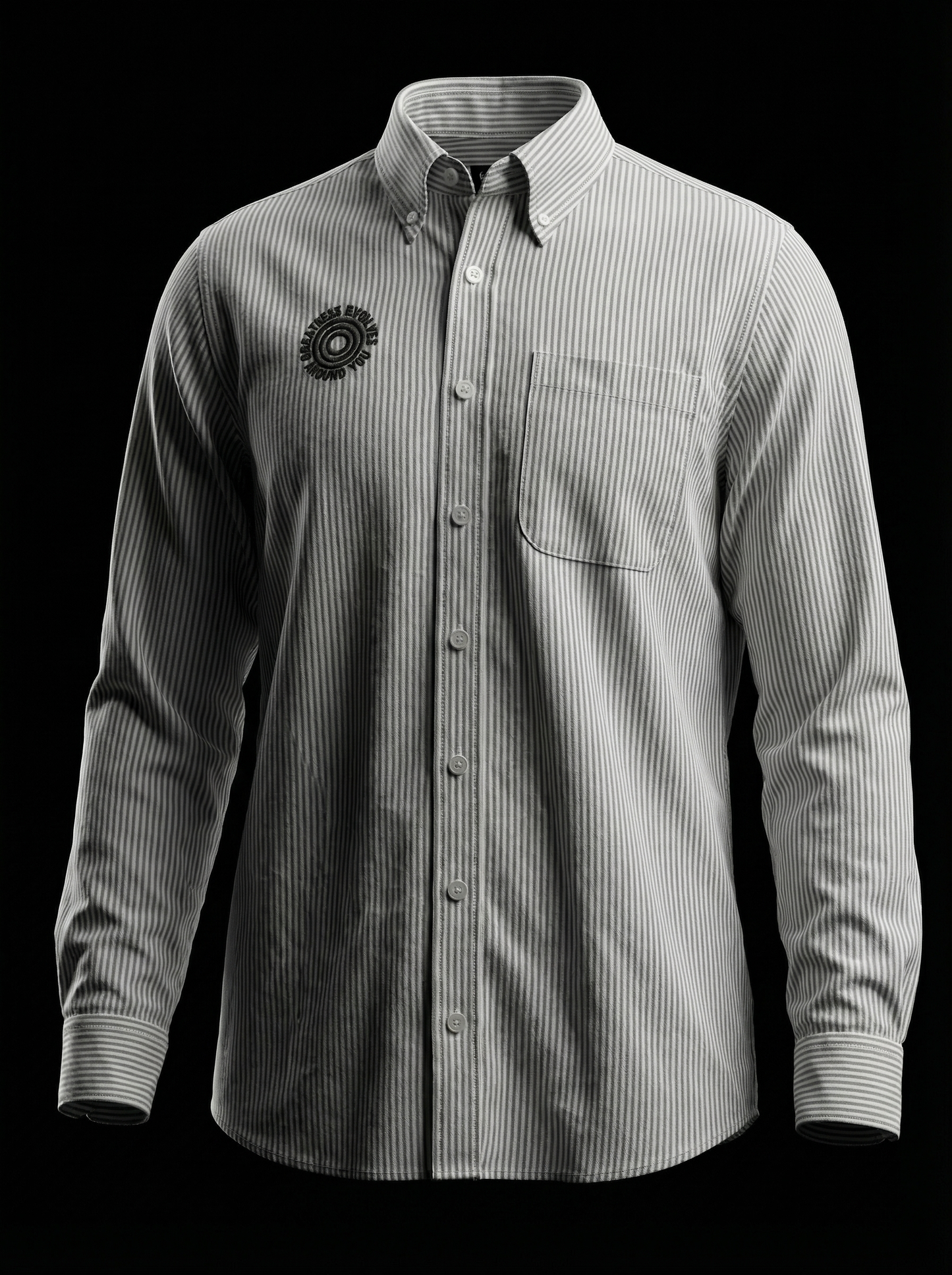GRAY Striped Button Down Shirt [Pre-Order]