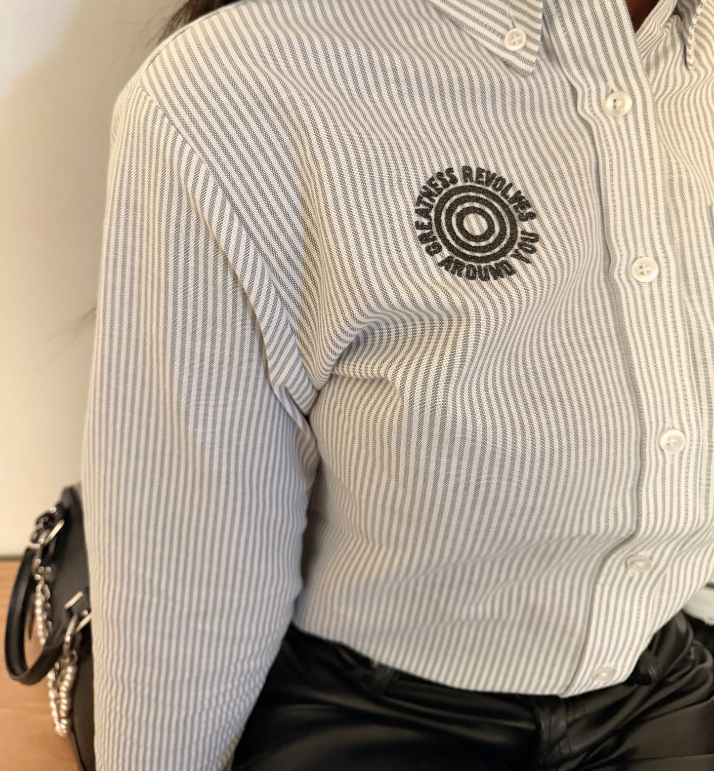 GRAY Striped Button Down Shirt [Pre-Order]